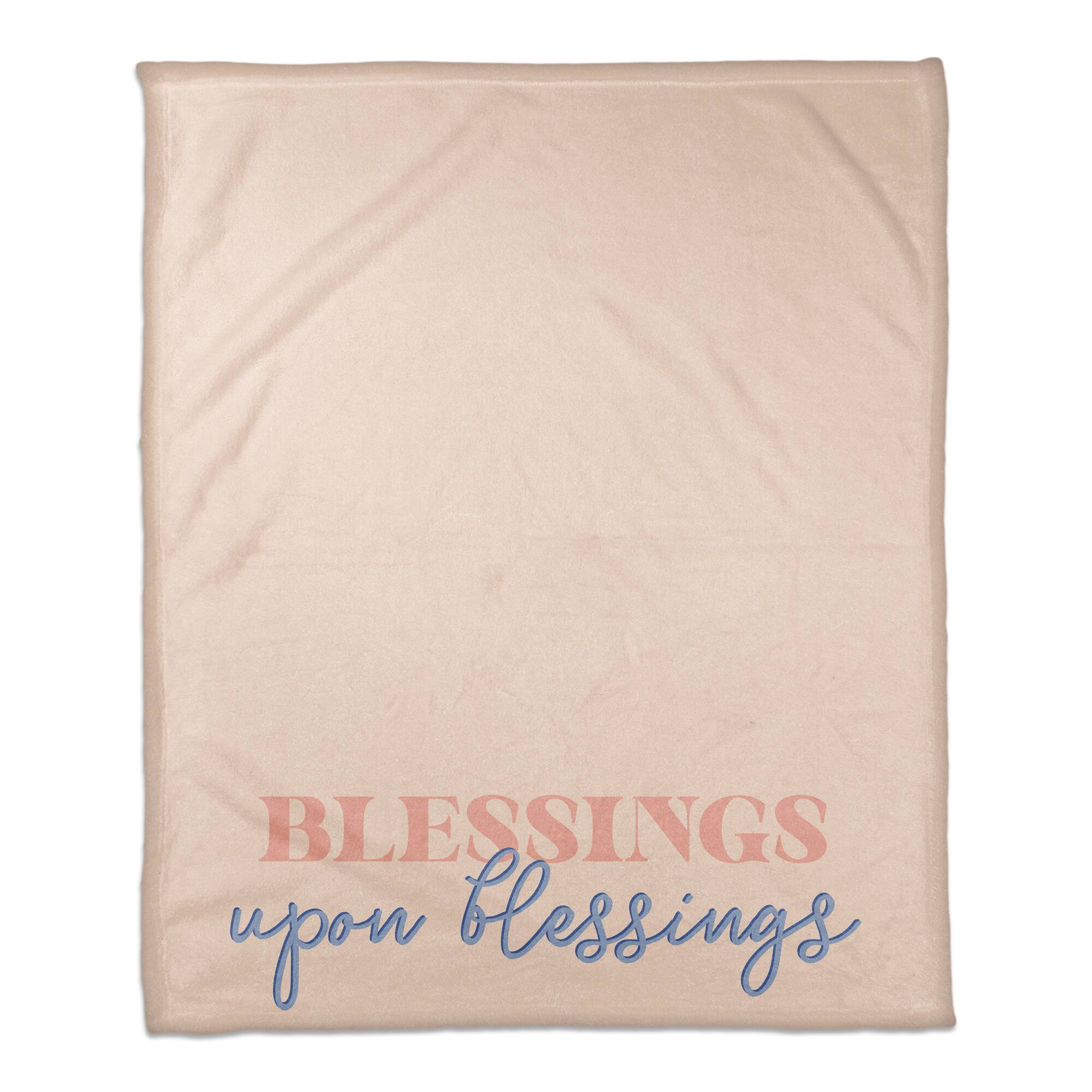 50" x 60" Blessings Upon Blessings Coral Fleece Blanket